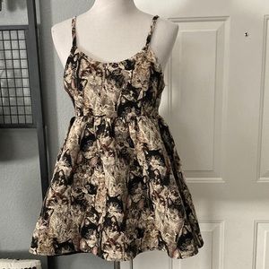 Cat Tapestry Babydoll Style Dress Empire waist Lined M